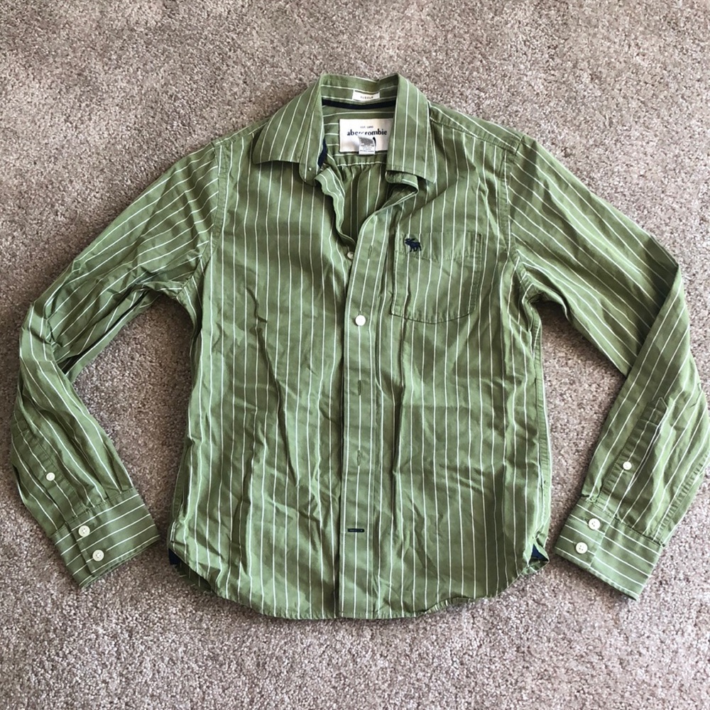 Abercrombie Button Up Green Long Sleeve XL X Large